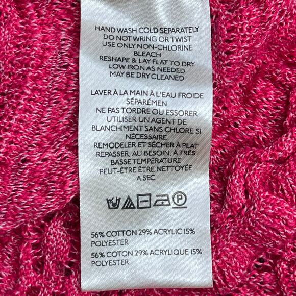 Free People Wild Roses Pink Ruffle Knit Cardigan Sweater NWT Size S Wild Berry - Picture 9 of 11